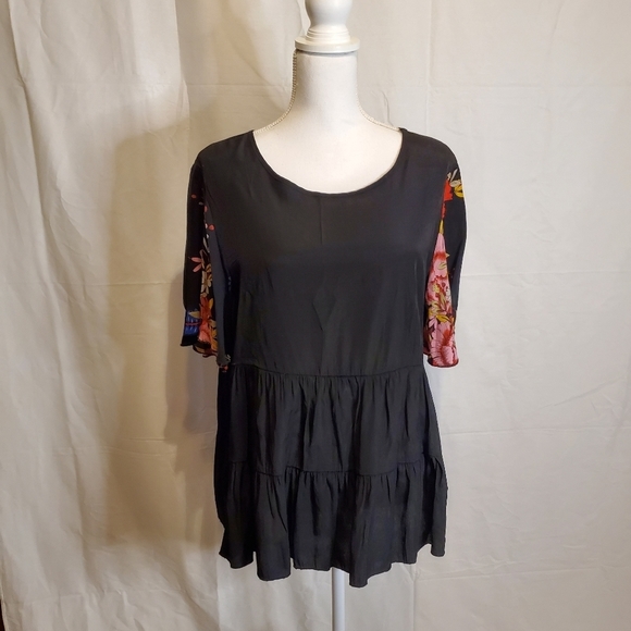 SHEIN Women's Floral Print Sleeve Peplum Blouse - Picture 6 of 12